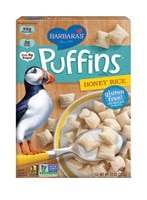 Barbara's Bakery Puffins Cereal, Honey Rice, 10 oz