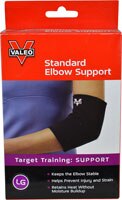 Valeo Neoprene Standard Elbow Support, Black, Large (11 - 12)