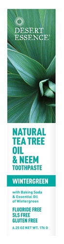 Desert Essence Natural Tea Tree Oil and Neem Toothpaste Wintergreen image