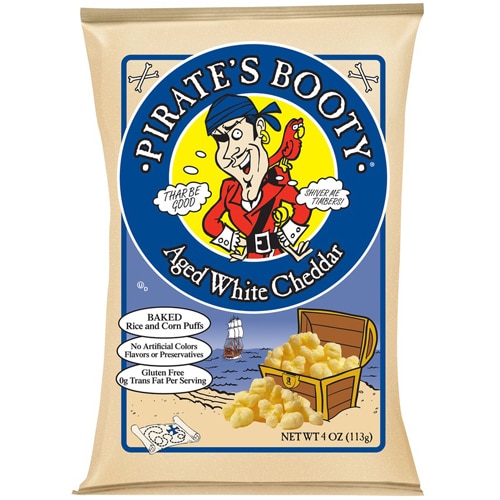 Robert's American Gourmet Pirate's Booty Baked Rice and Corn Puffs Aged White Cheddar 4 oz