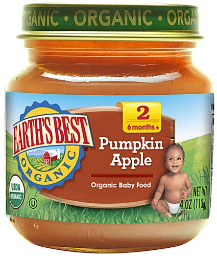 Earth's Best Organic Baby Food Stage 2 Pumpkin Apple 4 Oz - Vegan