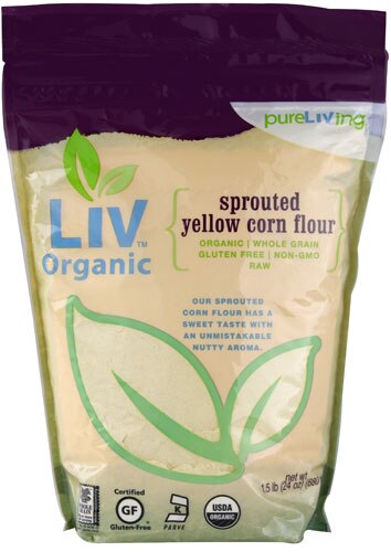 Pure Living Liv Organic Sprouted Yellow Corn Flour 24 Oz