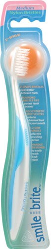 Smile Bright V - wave Toothbrush Medium Nylon Bristles 1 Toothbrush