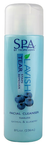 Tropiclean Spa Lavish Tear Stain Remover Facial Cleanser For Dogs Oatmeal & Blueberry 8 fl oz