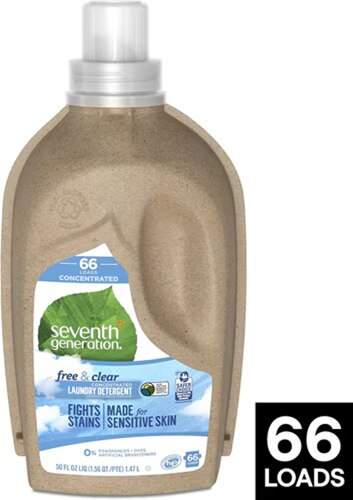 Seventh Generation Natural Laundry Detergent 4x Free & Clear 50 Fl Oz