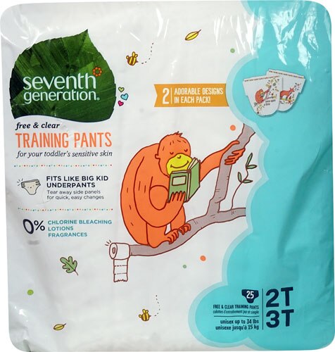 Seventh Generation Baby Free And Clear Training Pants 2t - 3t 25