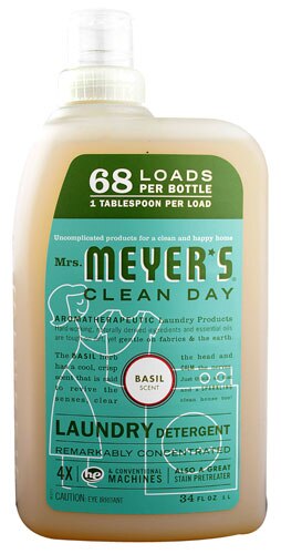 Mrs. Meyer's Clean Day Laundry Detergent 68 Loads Basil 34 Fl Oz