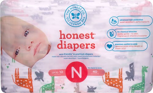 The Honest Company Honest Diapers Size N Giraffes Up To 10 Pounds 40