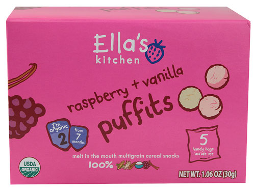 Ella's Kitchen Organic Puffits Stage 2 Raspberry and Vanilla 1.06 oz