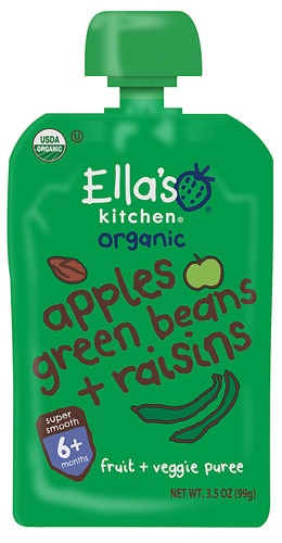 Ella's Kitchen Organic Baby Food Stage 1 Apples Green Beans And