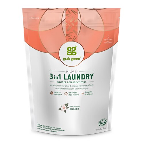 Grab Green Grabgreen 3 - in - 1 Laundry Detergent Pods Gardenia 24 Pods