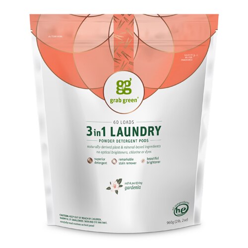 Grab Green Grabgreen 3 - in - 1 Laundry Detergent Pods Gardenia 60 Pods