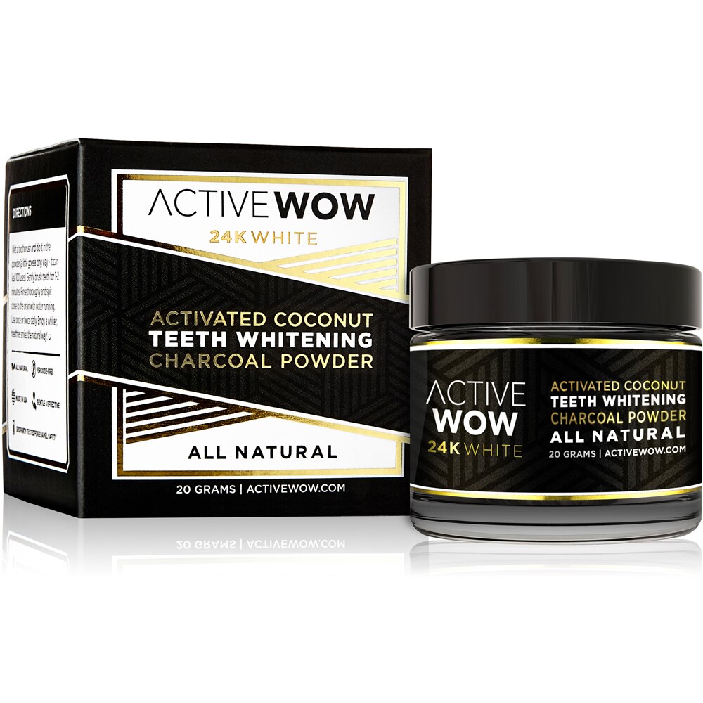 Active Wow 24K White Charcoal Teeth Whitening Powder -- 20 ...