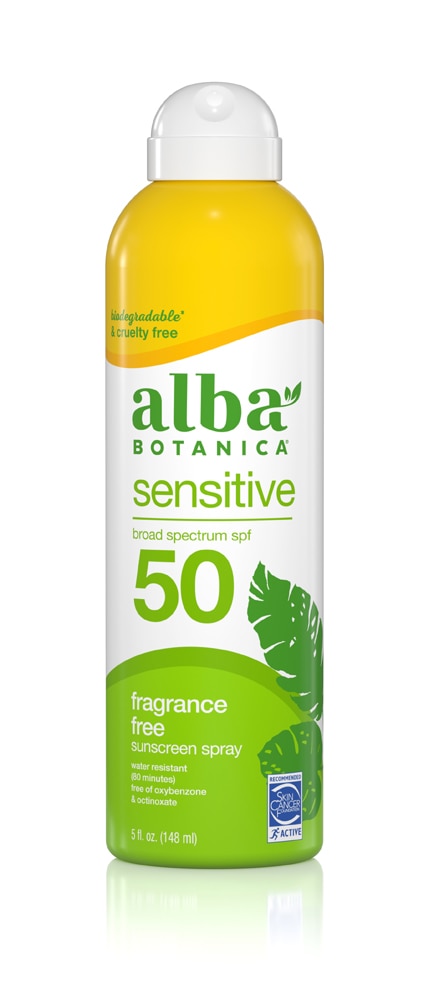 Alba Botanica Sensitive Sunscreen Spray SPF 50 Fragrance Free 6 fl