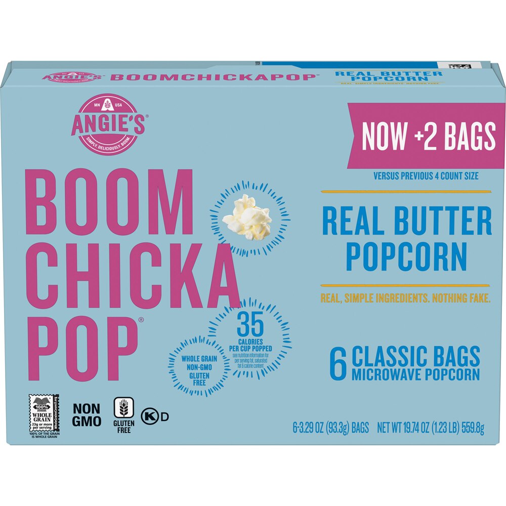 Angie s Boom Chicka Pop Microwave Popcorn Real Butter 6 Bags Vitacost Angie s Boom Chicka Pop Microwave Popcorn Real Butter 6 Bags Vitacost