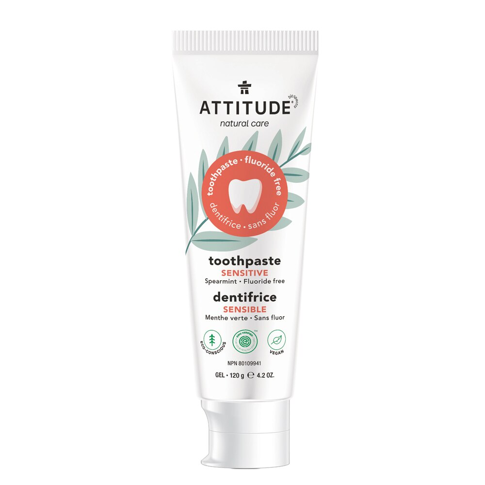 AttitudeToothpaste Fluoride Free Sensitive Spearmint 4 05 oz AttitudeToothpaste Fluoride Free Sensitive Spearmint 4 05 oz