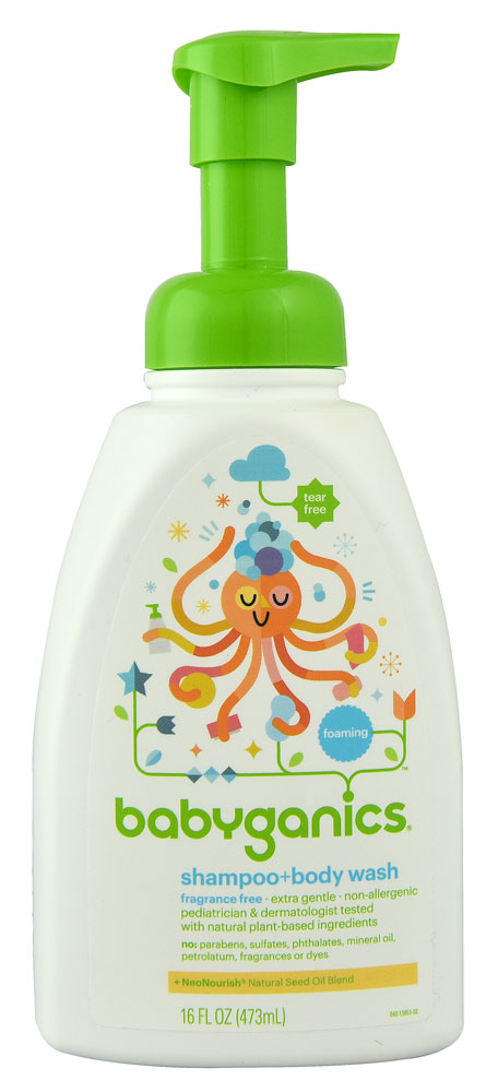 Babyganics Foaming Shampoo and Bodywash Fragrance Free 16 fl oz
