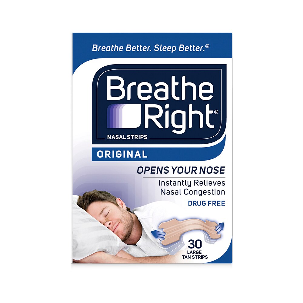 Breathe Right Nasal Strips Original Tan Large 30 Strips Vitacost