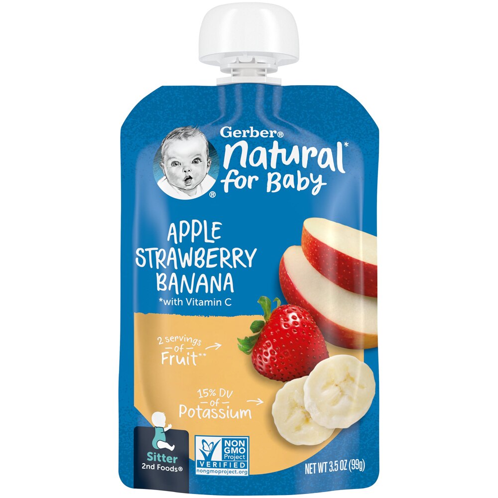 Gerber 2nd Foods Baby Food Apple Strawberry Banana 3.5