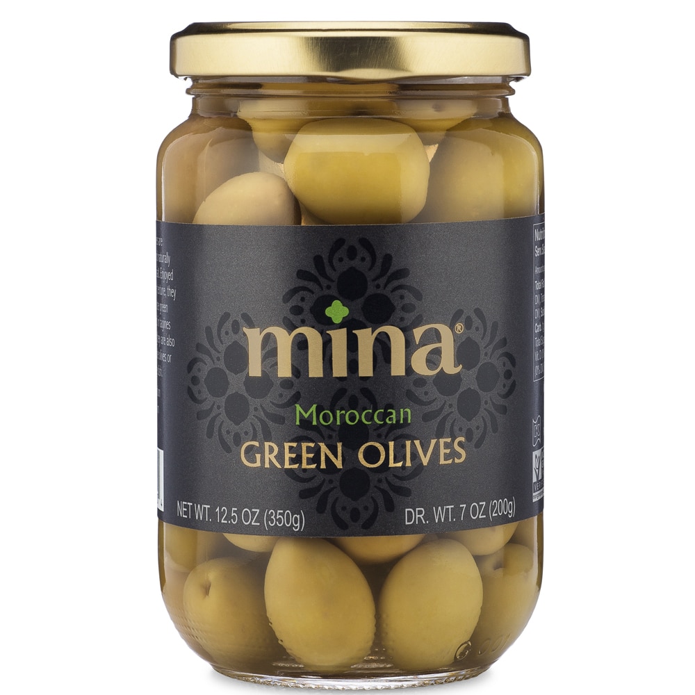 Mina Moroccan Green Olives Jar 12.5 oz Vitacost
