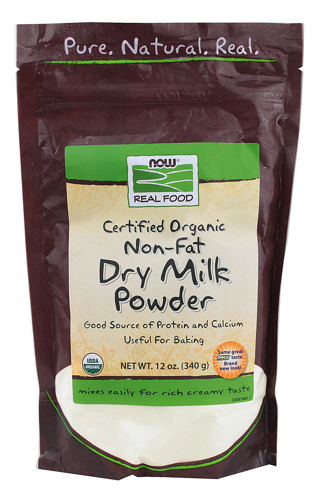 NOW Foods Real Food™ Certified Organic NonFat Dry Milk Powder 12 oz Vitacost