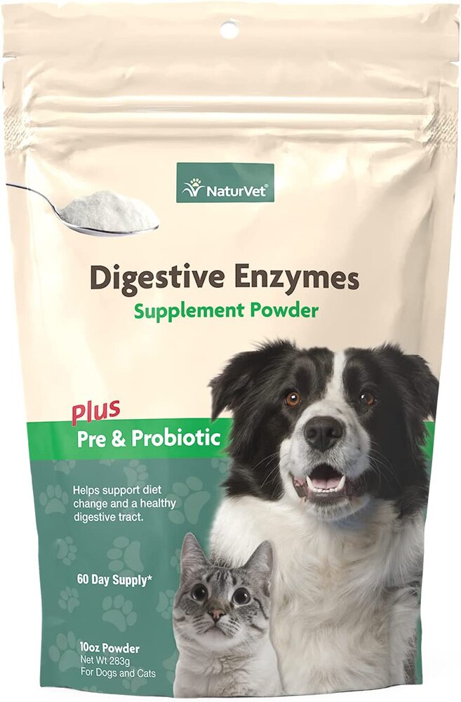 NaturVet Digestive Enzymes Plus Pre & Probiotic for Dogs & Cats 10