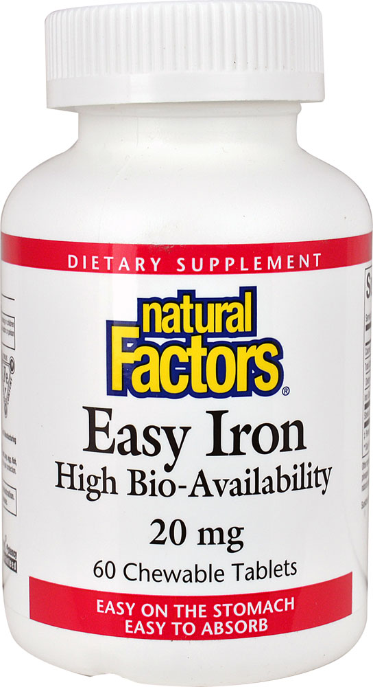 Natural factors easy iron 20 mg 60 chewable tablets vitacost