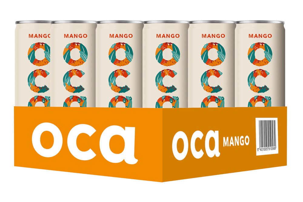OCA Plant Based Energy Drink Mango 12 fl oz Each / Pack of 12 Vitacost