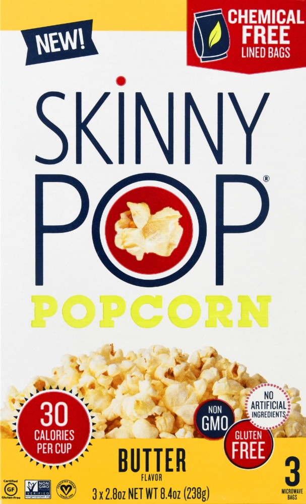 SkinnyPop Microwavable Popcorn Butter 3 Bags Vitacost
