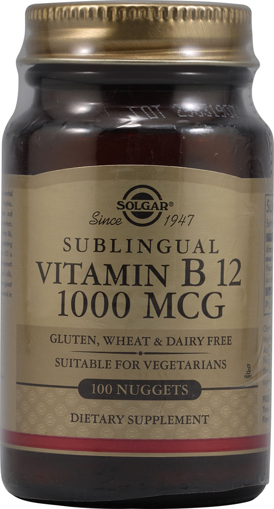 Solgar Vitamin B12 Sublingual 1000 mcg 100 Nuggets Vitacost