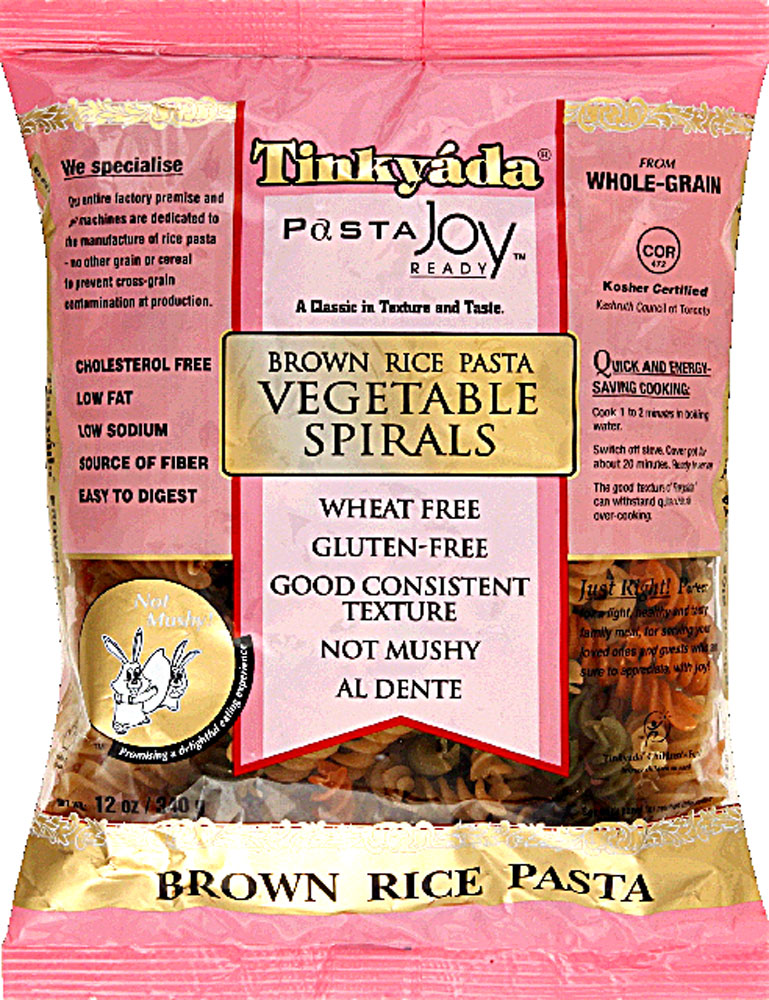 Tinkyada Brown Rice Vegetable Pasta Spirals Gluten Free 12 Oz Vitacost tinkyada-brown-rice-vegetable-pasta-spirals-gluten-free-12-oz-vitacost
