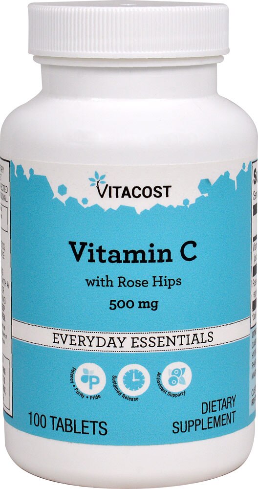 Vitacost Vitamin C with Rose Hips 500 mg 100 Tablets Vitacost