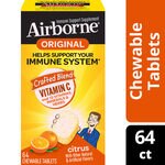 Airborne Chewable Tablets Citrus Vitamin C & E Zinc Immune Support