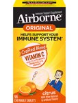 Airborne Chewable Tablets Citrus Vitamin C & E Zinc Immune Support