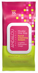 Andalou Naturals Sensitive Micellar One Step Facial Cleansing Swipes