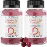 Codeage (2-Pack) Vitamin D3 Gummies 5000 IU - Pectin-Based Chewable Vitamin D Supplement