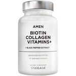 Codeage Amen Biotin Collagen Peptides - Vitamins C & E Folate Keratin Hyaluronic Acid