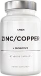 Codeage Amen Zinc & Copper & Probiotics - Zinc Picolinate 50 mg - Vegan Supplement