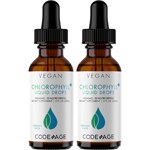 Codeage Chlorophyll Liquid Drops 2 Pack Drinking Chlorophyll Supplement Peppermint