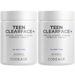 Codeage Teen Clearface - Vitamins A C D3 E Pantothenic Acid Niacin Zinc Probiotics Omega-3