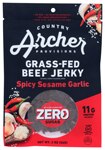 Country Archer Grass-Fed Zero Sugar Beef Jerky Spicy Sesame Garlic