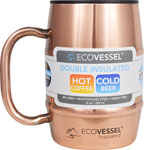 EcoVessel Double Barrel Insulated Beer and Coffee Mug - Copper