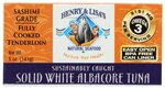 Henry & Lisa's Natural Seafood Solid White Albacore Tuna Sashimi Grade