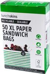 Lunchskins Recyclable+ Sealable XL Paper Sandwich Bags