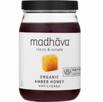 Madhava Clean & Simple Organic Amber Honey - Unfiltered