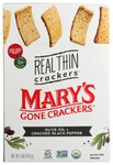 Mary's Gone Crackers Real Thin Crackers Olive Oil & Black Pepper