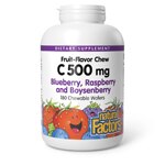 Natural Factors 100% Natural Fruit Chew C Blueberry Raspberry and Boysenberry
