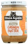Once Again Unsweetend Creamy Cashew Butter