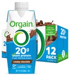 Orgain 20g Vegan Protein Shake Plant Base No Added Sugar Creamy Chocolate
