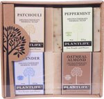 Plantlife Aromatherapy Herbal Soap Combo 4-Pack - Earth Patchouli Peppermint Lavender & Oatmeal Almond